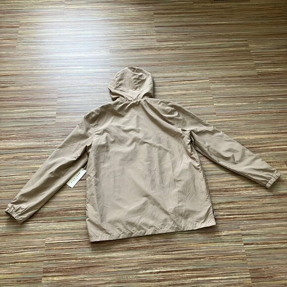 Five Four Men's Windbreaker Hooded Jacket w/ Pockets Lightweight Khaki Beige NWT - Picture 7 of 8